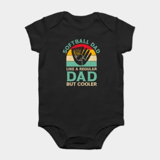 Mens funny fathers day softball dad for softball Baby Bodysuit